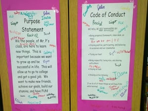 student code of conduct poster in a classroom