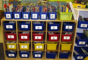 Guided Reading bins, levels A-J for students in the classroom