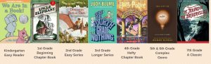 Series of suggested chapter books based on grade and reading level